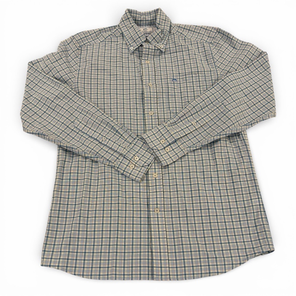 Southern Tide Long‎ Sleeve Blue Plaid Button Down Classic Fit Shirt Size Small